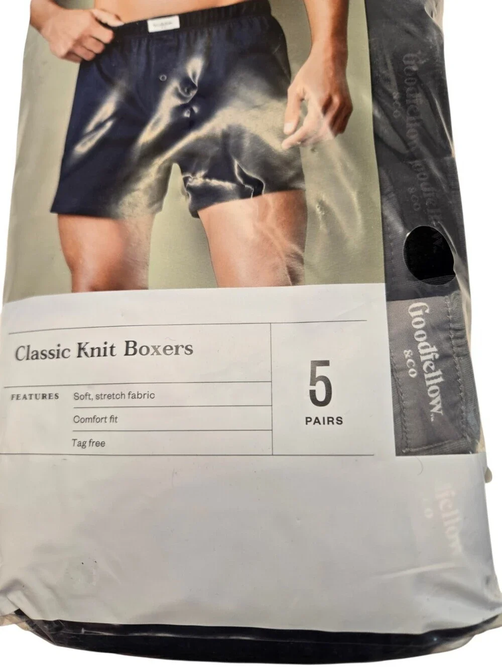 🩲 Goodfellow & Co Classic Knit Boxers 5-Pack Men's XXL 44/46 Black New